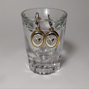 Brighton Just B Two Tone Heart Earrings